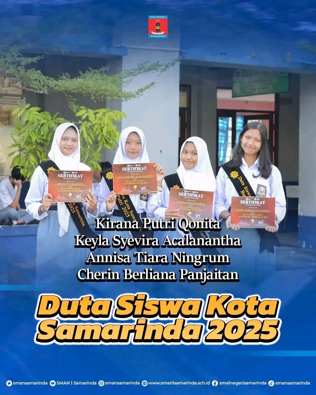 Empat Siswa SMAN 1 Samarinda Terpilih Sebagai Duta Siswa Kota Samarinda 2025