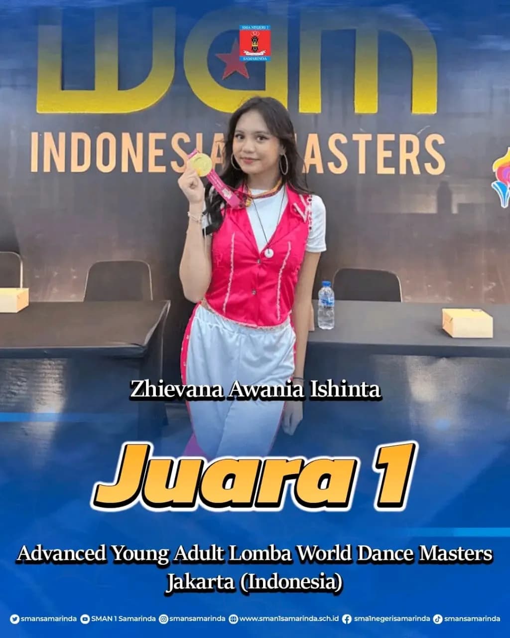 Zhievana Awania Ishinta dari SMAN 1 Samarinda Juara 1 World Dance Masters